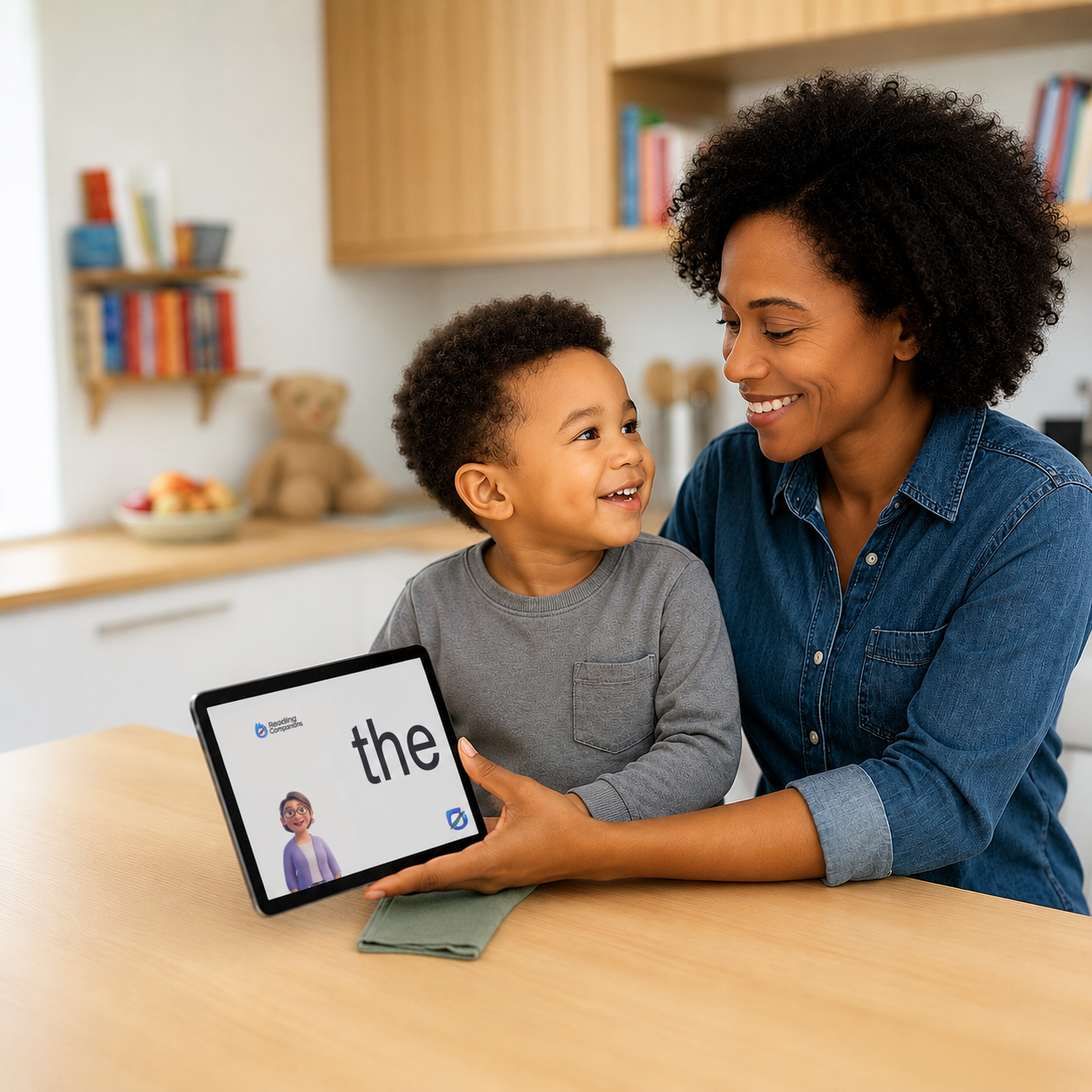 Parent and child reading together